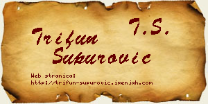 Trifun Supurović vizit kartica